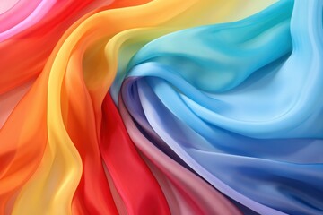 Poster - Colorful Silk rainbow scarf silk backgrounds creativity.