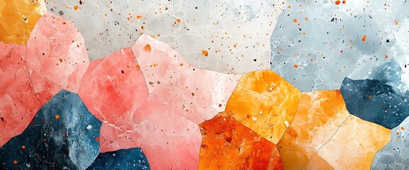 Canvas Print - Abstract textured background of colorful rock with abstract shapes and texture.