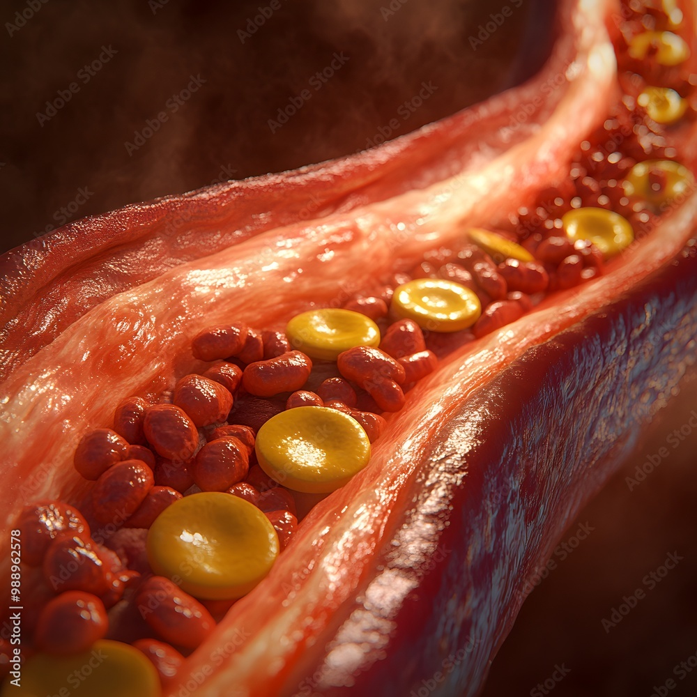Restricted Circulation 3D Illustration of Artery Blockages from Fat: Visualizing Restricted ...