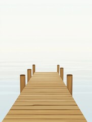 Naklejka na meble Serene Wooden Dock Over Calm Water Landscape