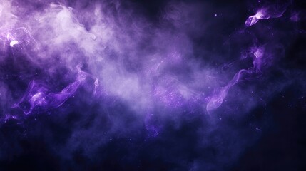 Wall Mural - a dark, mystical background with purple sparks, swirling smoke, and magic fire particle effects, fea