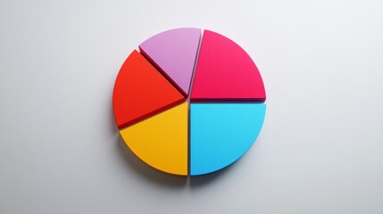 Poster - A minimalist pie chart infographic on a white background with segmented sections in bold colors, representing market share data.