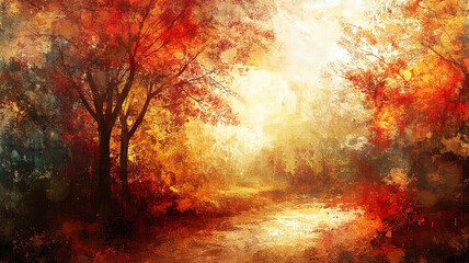 abstract background with grunge texture, abstract painting of an autumn landscap