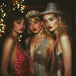 © ivlianna - Friends dressed up in glamorous outfits, posing for photos before heading to a New Year’s party.