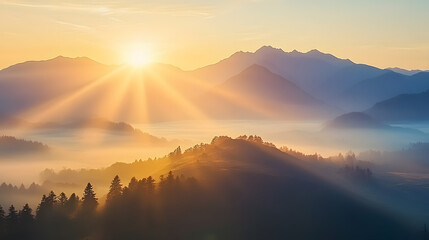 sunrise in the mountains