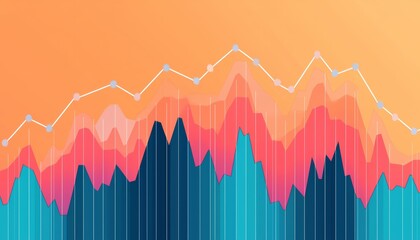 Poster - Colorful abstract graph chart showing data trends and statistics.