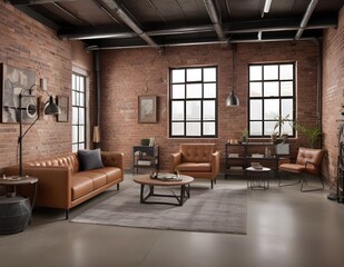 interior design of an industrialstyle room