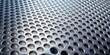 © Collection - Close up shot of silver perforated metal sheet with circular holes