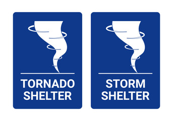 Tornado Shelter Sign and Storm Shelter Sign