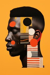 Canvas Print - An african man portrait graphics collage.