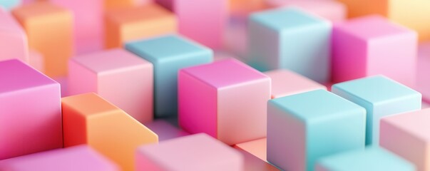 Canvas Print - Abstract Colorful Cubes Background.