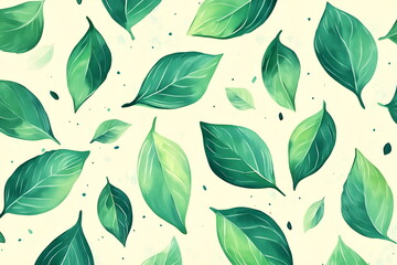 green leaf vegan pattern illustration banner for design