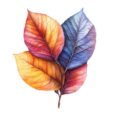 Wall Mural - colorful autumn leaves, vibrant hues, isolated on a white background. transparent background