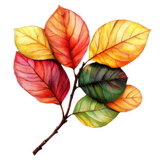 Wall Mural - colorful autumn leaves, isolated on a white background. transparent background