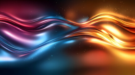 Wall Mural - Abstract Waves of Color and Light: Dynamic Design with Glowing Hues