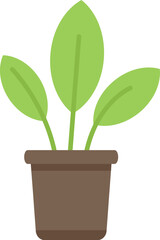 Poster - minimalist illustration of a green plant growing in a pot, perfect for nature and ecology themed pro