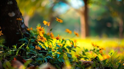 Wall Mural - Tree_background_Flower_full_hd_Blur_background