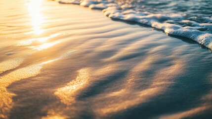 Sticker - Mesmerizing Sand Ripple Patterns at Sunset