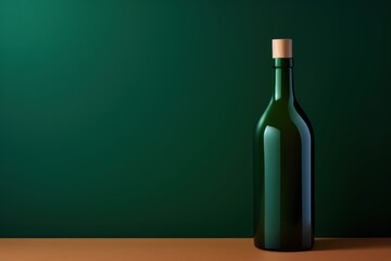 Poster - Wine bottle glass drink green.