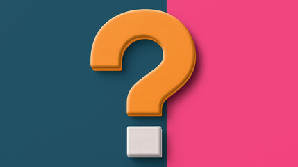 Canvas Print - vibrant abstract inquiry, a modern flat design illustration featuring a colorful question mark, symb