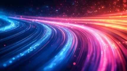 Fototapete - Abstract background with glowing particles. 3d rendering, 3d illustration. - Generated AI