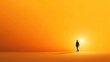© KKC Studio - Solitary Figure Walking into a Bright Sunset Background