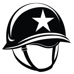 Army helmet vector line art style