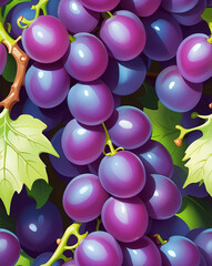 Poster - Grapes with sleek contours and backgrounds seamless wallpaper pattern design