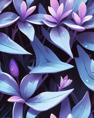 Sticker - Modern lavender blossoms with sharp edges seamless design wallpaper pattern