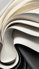 Poster - Elegant abstract three dimensional waving shapes