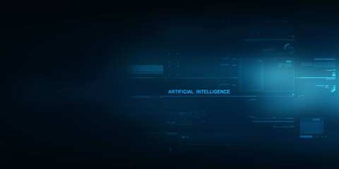 2d illustration Artificial Intelligence (AI) concept
