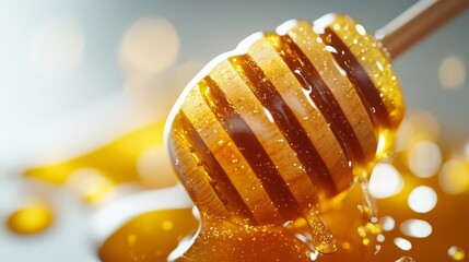 Honey dripping from the honey stick