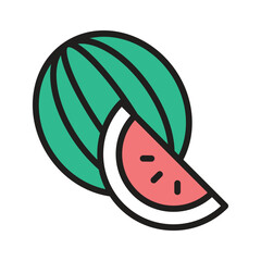 Wall Mural - Refreshing sliced watermelon icon,best summer fruit