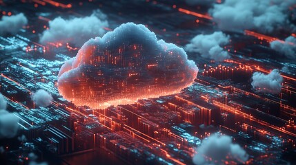 Poster - Abstract Cloud Computing Data Center Concept