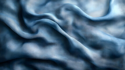Blue Fabric Texture, Draped and Smooth, Soft Waves for Design