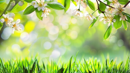 Wall Mural - Green_Grass_Leaves_Flowers_Green_Health_Background