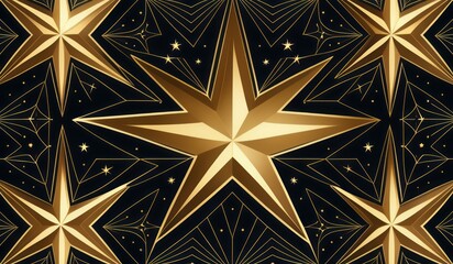 seamless pattern with stars gold