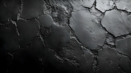 Black Cracked Texture: Abstract Design Element