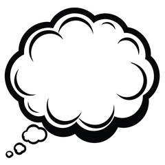 Wall Mural - Cloud thought bubble thinking line art vector