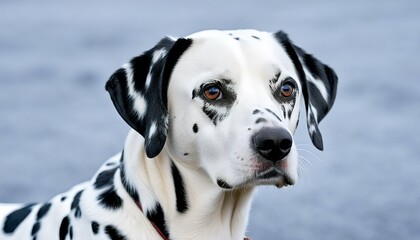 Wall Mural - portrait dalmatian dog  dalmatian pedigreed dog spotty pet animal white black studio indoor bitch hound short hair portrait breed spot dalmatian pedigreed dog spotty pet animal white black studio