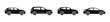 © 11ua - Car side view silhouette icons. Vehicle profile illustration