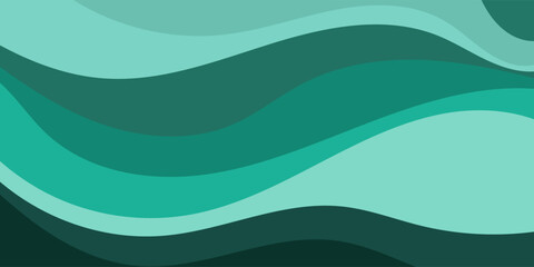 Wall Mural - elegant green dynamic wave pattern curved line vector background