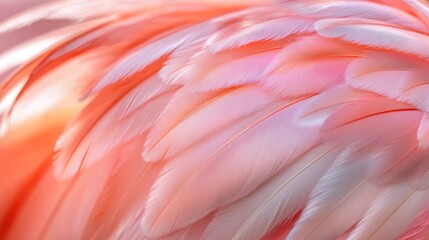 Wall Mural - Close-up of delicate pink feathers, showcasing texture and color variations.