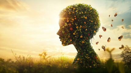 Wall Mural - prioritizing mental health is essential for maintaining overall well-being and achieving a balanced 