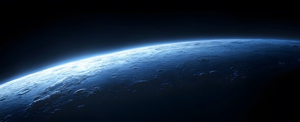 Abstract Blue Glow of Venus in Space