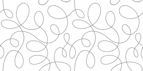 Wall Mural - Seamless continuous line pattern. Abstract squiggly background with continuous lines. Curvy intersections of ropes