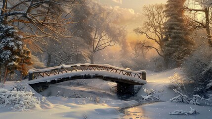 Wall Mural - Winter Wonderland Bridge