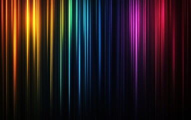 Poster - Colorful vertical stripes with a dark background, vibrant spectrum of hues.
