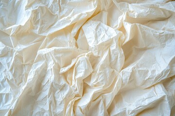 Closeup of Wrinkled White Tissue Paper