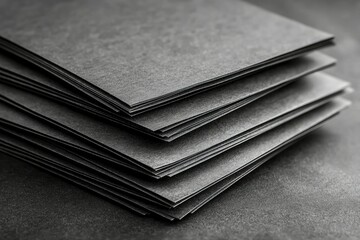 Wall Mural - Stack of Black Rectangular Papers with Texture